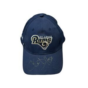 Autographed St. Louis Rams Cap Chris Draft #52 2007 Blue Gold